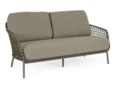 Gartensofa Assivali aus Metall, modernes Design, grün, wetterfest mit abnehmbarem Bez