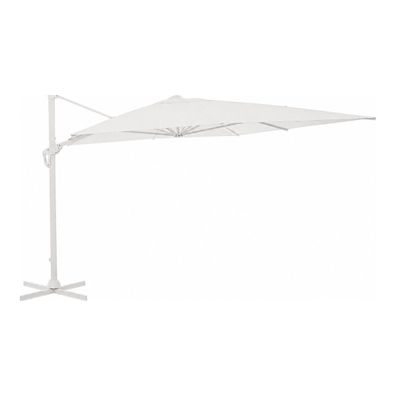 Sonnenschirm Gava aus Aluminium, modern schwenkbar und neigbar, quadratisch, weiß, 3x