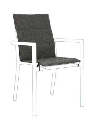 Auflage für Gartenstuhl Ronoko 2er-Set, wasserabweisender Olefin-Stoff, modern, dunke