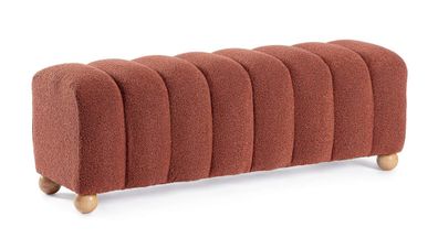 Bank Oroza aus Boucle, modernes Design, gepolstert, Ginger Rot, 120 cm, für 2?3 Perso