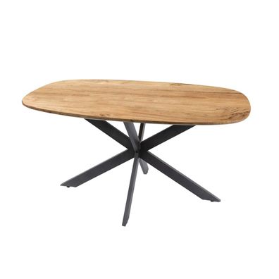 Esstisch aus massivem Akazienholz, skandinavisches Design, Natur, 150 x 90 cm, Spider
