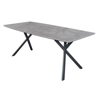 Esstisch Tener MDF in Betonoptik, Industrial Design, Grau, für 6?8 Personen, 190 x 90
