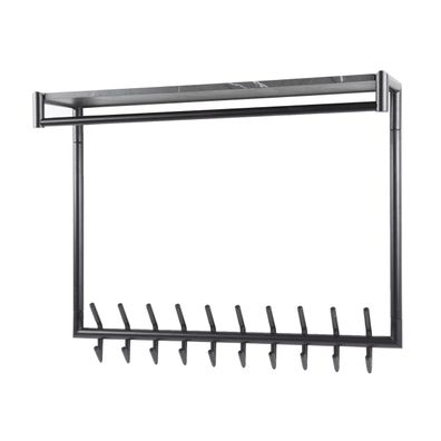 Garderobe Melamik Metall und Melamin, modern mit Keramik-Optik, grau schwarz, Hutabla