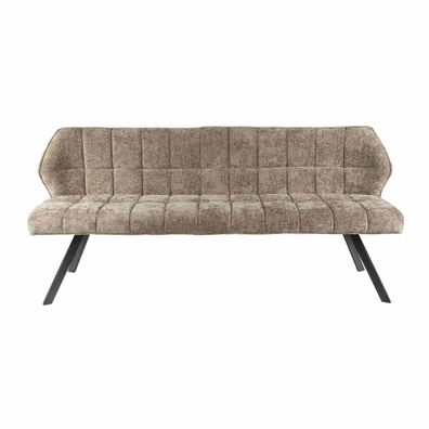 Esszimmerbank Spinras Webstoff, modern mit Lehne und Steppung, Champagner, hoher Sitz