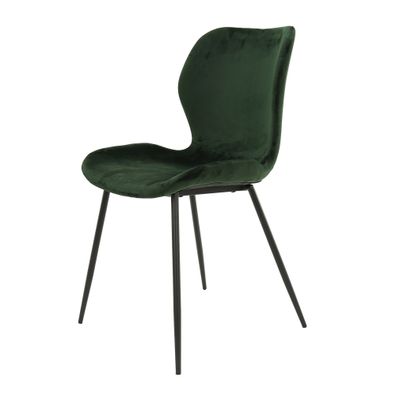 Esszimmerstuhl 4er-Set Pipvel Samt, modern gepolstert, Dunkelgrün, komfortabler Sitz