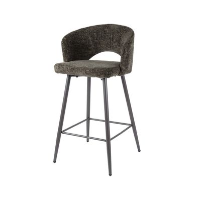 Barhocker 2er-Set Boulse, Webstoff mit Armlehne, modern, braun, bequem gepolstert, Me