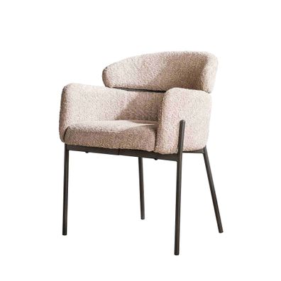 Armlehnstuhl Cleruve 2er-Set, Boucle-Stoff, modern, Sand, gepolstert und bequem