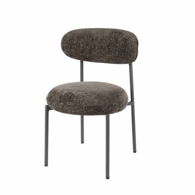 Esszimmerstuhl Velcira 2er-Set, Webstoff und Metall, modern skandinavisch, braun gepo