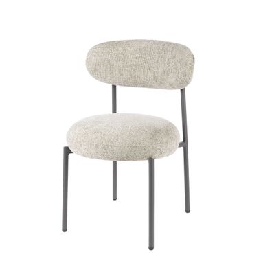 Esszimmerstuhl 2er-Set Velcira, weicher Webstoff, modern skandinavisch, sandfarben, g