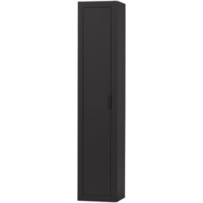 Schrank Gunnar aus FSC-Kiefer, modernes Design, mattschwarz, schmaler Hochschrank, 21
