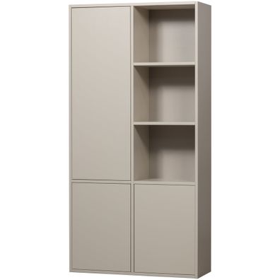 Schrank Meggy aus Kiefernholz, modern mit Push-to-Open, hellgrau, FSC-zertifiziert, 1