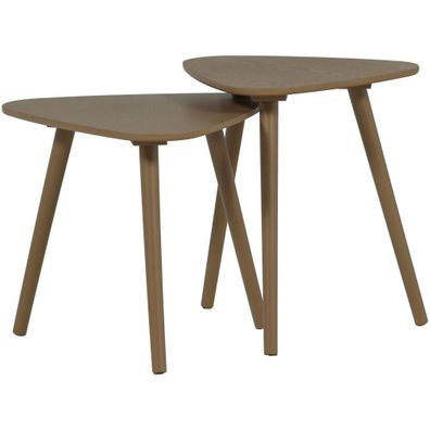 Beistelltisch Nila 2er-Set aus Eschenfurnier, modern und natürlich, Braun, kompakt un