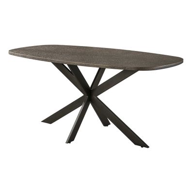 Esstisch Kivon Bronze-Metallic - oval mit Spider-Gestell, 180 cm (Gr. 180x90x77 cm)