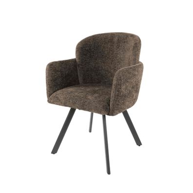 2er-Set Armstuhl Ecarm 360° drehbar mit Chenille-Bezug, Taupe (Gr. 58x61x85 cm)