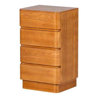 Kommode / Nachttisch Fejo - MDF Braun, 4 Schubladen (Gr. 40x34x70 cm)