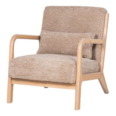Sessel Mark - Chenille-Stoff Sand, Gestell Natur (Gr. 67x82x75 cm)