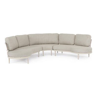 Gartenecksofa Soileni - Aluminium, Seilgeflecht, Olefin-Stoff, Pelikan
