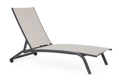 Sonnenliege Sapelass 2er-Set aus Aluminium, modern, verstellbare Rückenlehne, stone h