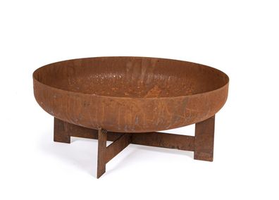 Feuerschale Odalco hitzebeständiges Metall, modern robust, rostbraun, Ø 50 cm, vier B