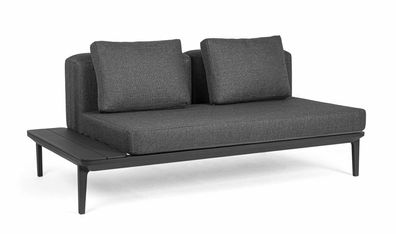 Gartensofa Xitram aus Aluminium, modern gepolstert, Anthrazit Sand, 2-3 Sitzplätze