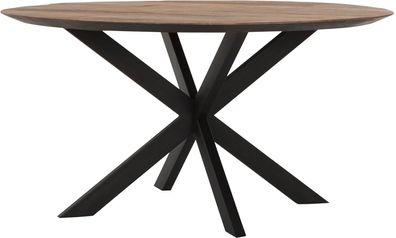 Esstisch Shape rund aus Teakholz, massives Design, Natur, Ø 150 cm, für 5?6 Personen