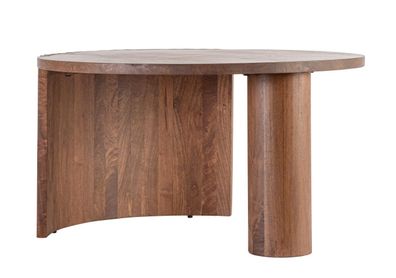 Couchtisch Saris aus Mangoholz, modern rundes Design, braun, Ø 80 cm, hochwertige Ver