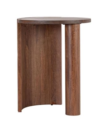 Couchtisch Saris aus Mangoholz, modern rundes Design, Braun, Ø 50 cm, hochwertige Ver