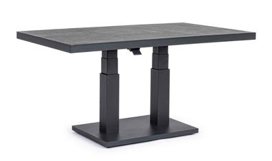 Esstisch Mantru Keramik Aluminium, modern höhenverstellbar, anthrazit, für 4?6 Person