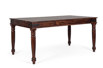 Esstisch Rupaila aus Akazienholz, klassischer Stil, braun, 160 cm, für 4?6 Personen