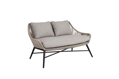 Gartensofa Pembroke von Brafab aus Rattan und Aluminium, modern, beige, inkl. Kissen,