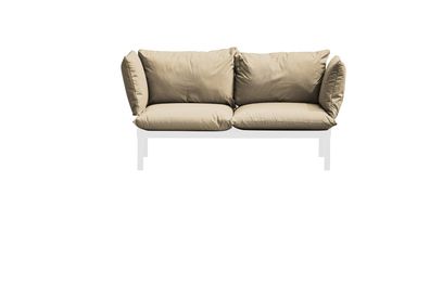 Gartensofa Domino 2-Sitzer von Fiam aus Aluminium und Polypropylen, modern, weiß taup