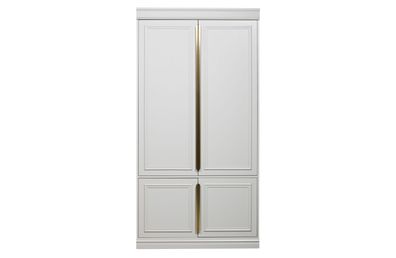 Schrank Organize aus Kiefernholz, modernes Design, hellgrau, 44 cm Tiefe, vier Türen