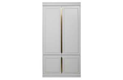Schrank Organize aus Kiefernholz, modern klassisch, hellgrau, 62 cm Tiefe, mit Kleide