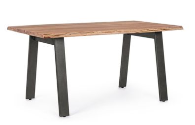 Esstisch Noranes aus Akazienholz, modern mit Metallgestell, natur, 160 cm für 4?6 Per
