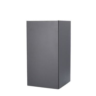 Vase Planter aus pulverbeschichtetem Metall, modern mit Rollen und Einlegeboden, schw