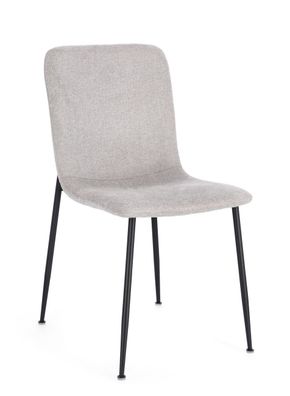 Esszimmerstuhl Sanri 4er-Set aus Stoff, modernes Design, hellgrau, gepolstert für meh