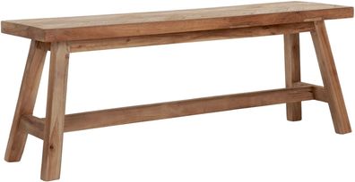 Bank Herringbone aus Teakholz, Massiv-Stil, natur braun, 120 cm, für 1?2 Personen
