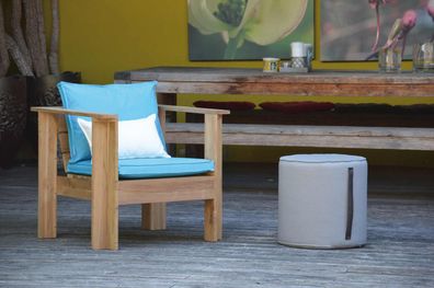 Auflage Batten für Gartensofa, gepolstert aus Polyacryl, modern, Weiß, inkl. Sitz- un