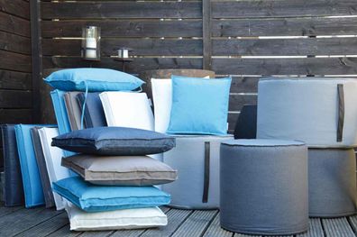 Auflage Batten für Gartensofa, Polyacryl gepolstert, modern, navyblau, inkl. Sitz- un