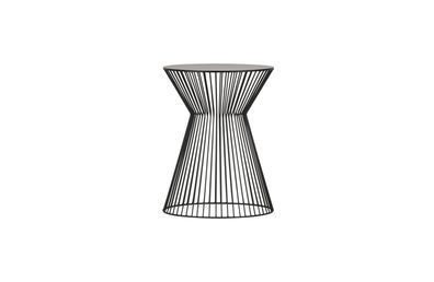 Beistelltisch Suus aus Metall, modern und rund, pulverbeschichtet in Schwarz, Ø 35 cm
