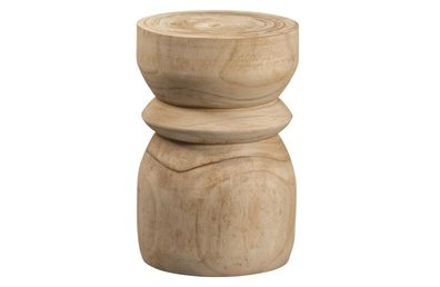 Hocker Bikkel aus Paulowniaholz, skandinavischer Stil, rund, natur, robust und vielse