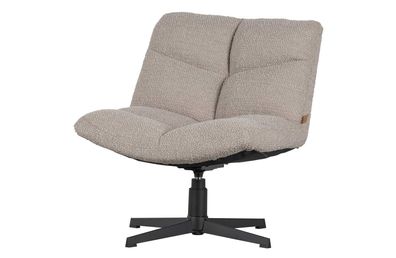 Drehsessel Vinny Bouclé, modern und drehbar, sandfarben, weiche Polsterung, elegantes