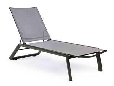Gartenliege Seruci 2er-Set, Aluminium Textilene, verstellbare Rückenlehne, anthrazit,