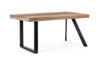 Esstisch Esterna aus Mangoholz, modern mit Metallgestell, naturfarben, 160 cm, für 4?