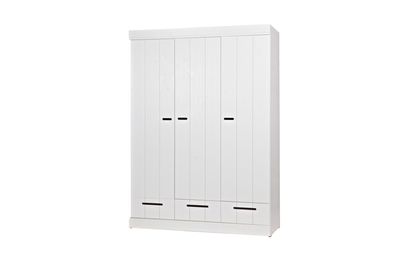 Kleiderschrank Connect aus Kiefernholz, modern mit 3 Türen, Weiß, FSC-zertifiziert, 1