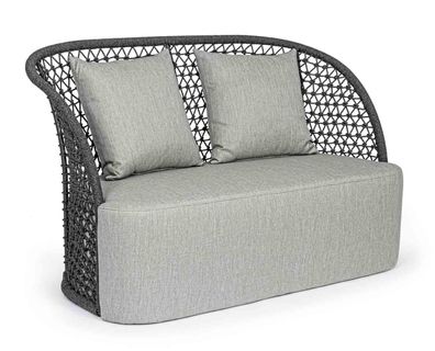 Outdoorsofa Enyuli 2 Sitzer, Aluminiumgestell mit Olefin-Kissen, modern, anthrazit, w