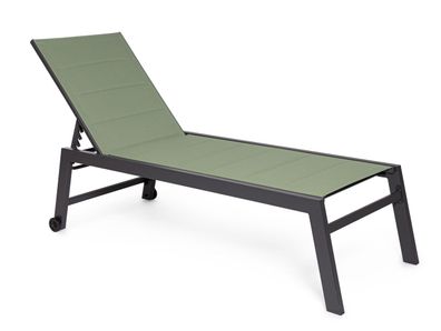 Gartenliege Edila aus Aluminium, modern und verstellbar, grün, mit Rollen für flexibl
