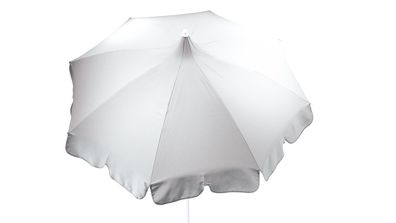 Sonnenschirm Pagoda aus Polyacryl und Metall, modern mit Knickfunktion, weiß, 250 cm