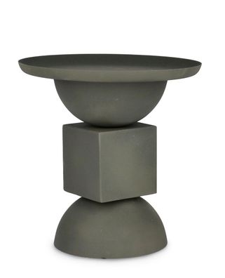 Beistelltisch Akla aus Metall, rundes Design, modern und pulverbeschichtet, grün, von