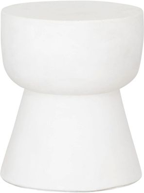 Hocker Motto aus Faserzement, rundes Design, modern, Weiß, Ø 30 cm, für drinnen